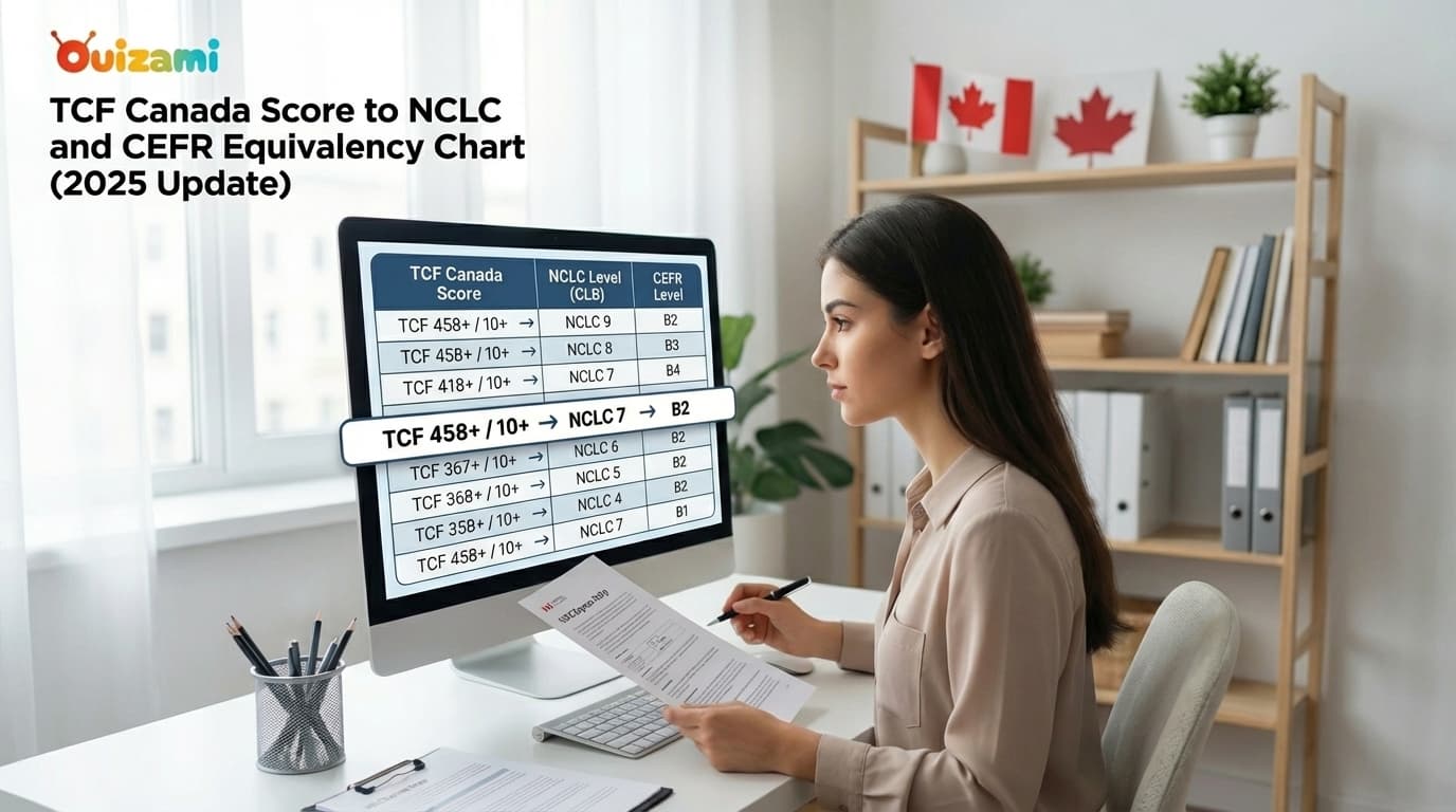 TCF Canada Score to NCLC and CEFR Equivalency Chart (2025 Update)